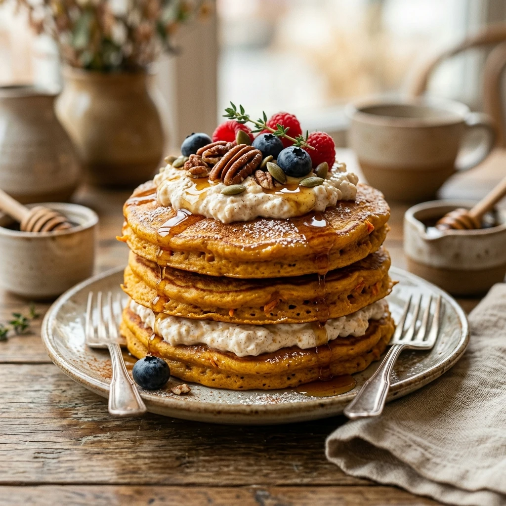 Pumpkin Protein Pancakes With Cottage Cheese