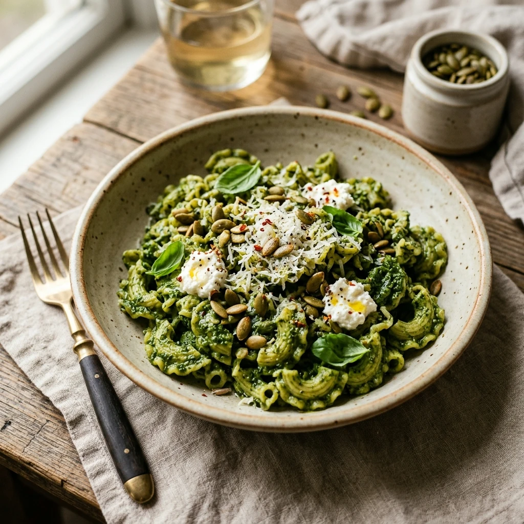 Pumpkin Seed Pesto Pasta