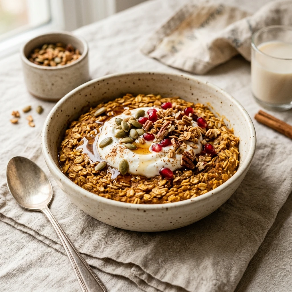 Pumpkin Spice Baked Oats