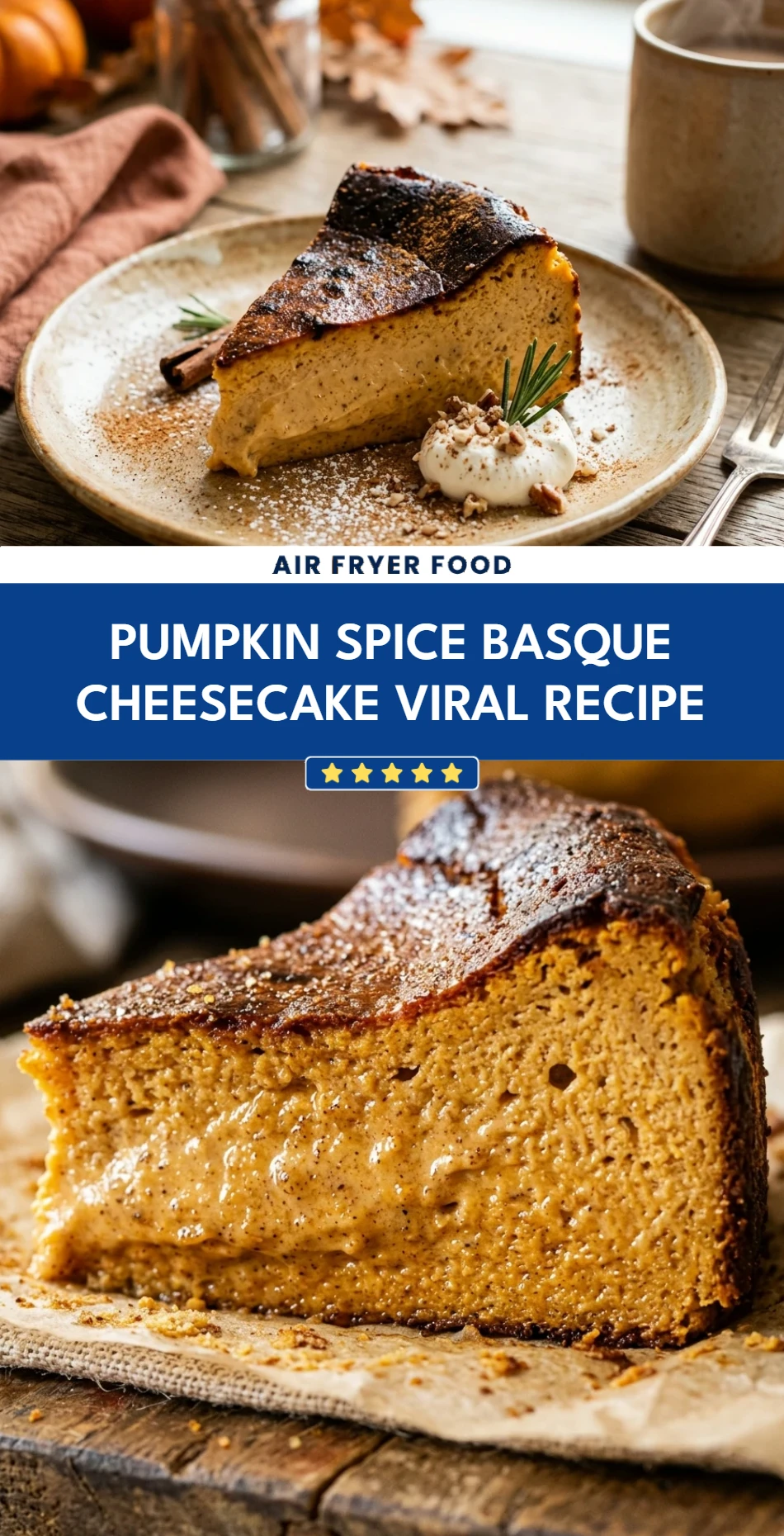 Pumpkin Spice Basque Cheesecake Viral Recipe
