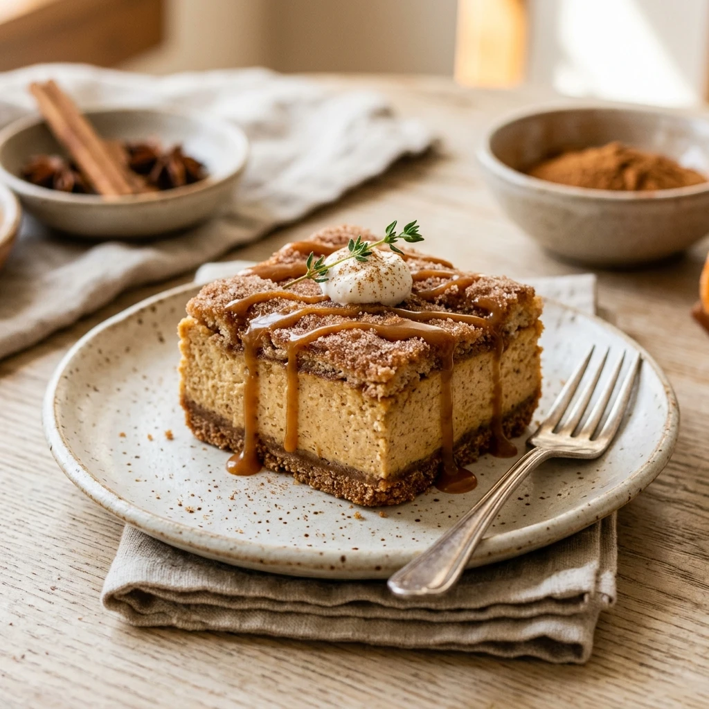 Pumpkin Spice Churro Cheesecake Bars Dessert