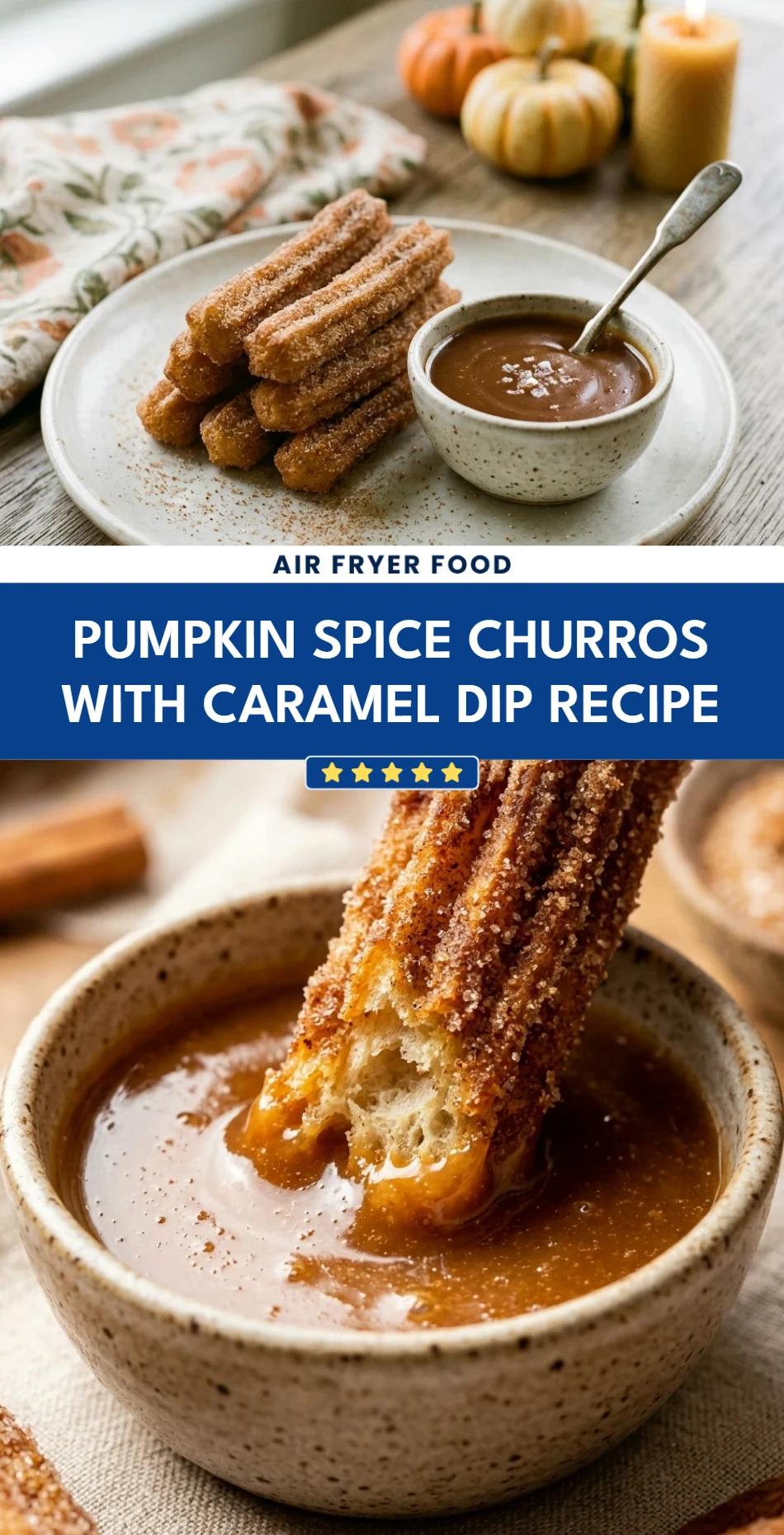 Pumpkin Spice Churros With Caramel Dip Recipe