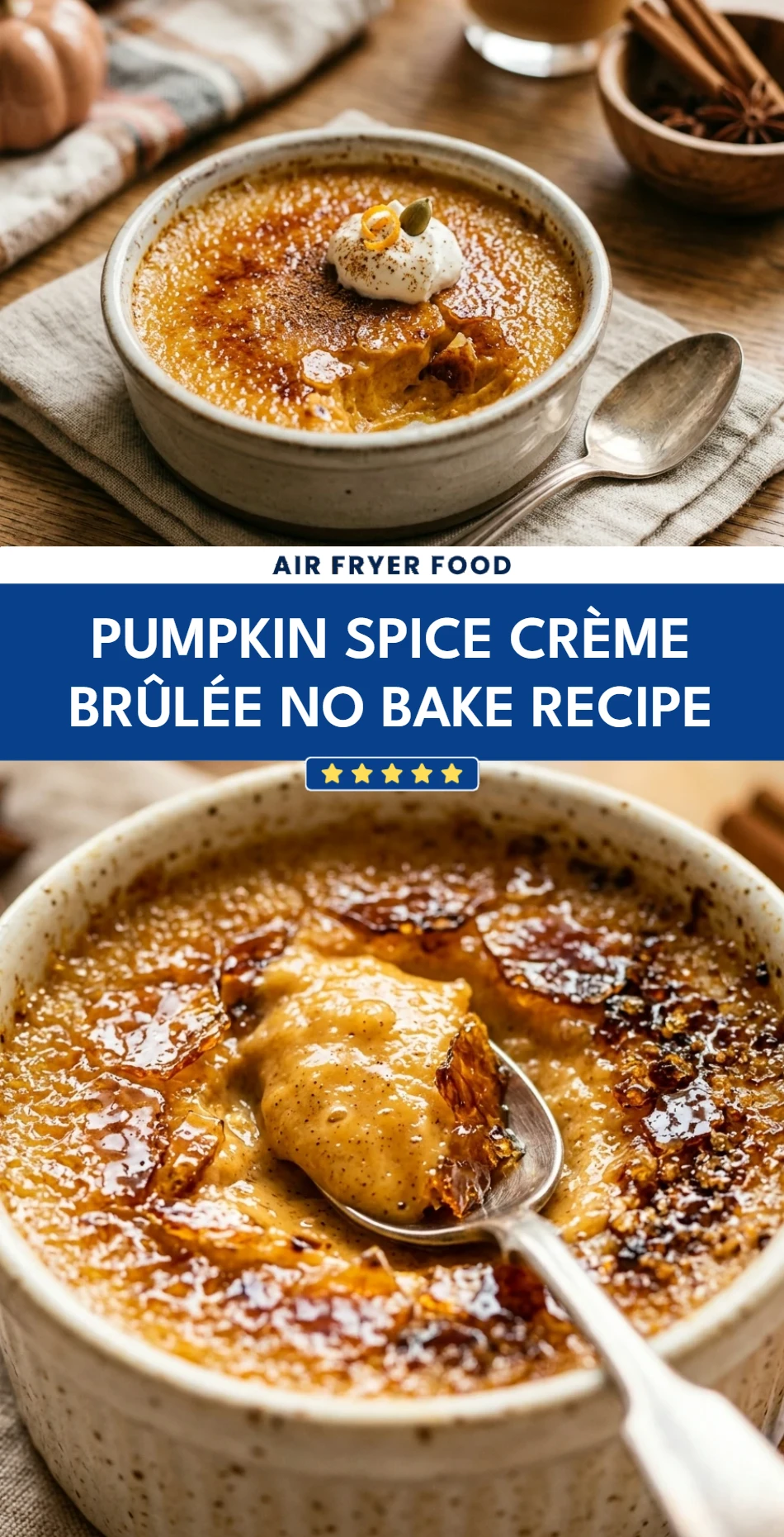 Pumpkin Spice Crème Brûlée No Bake Recipe