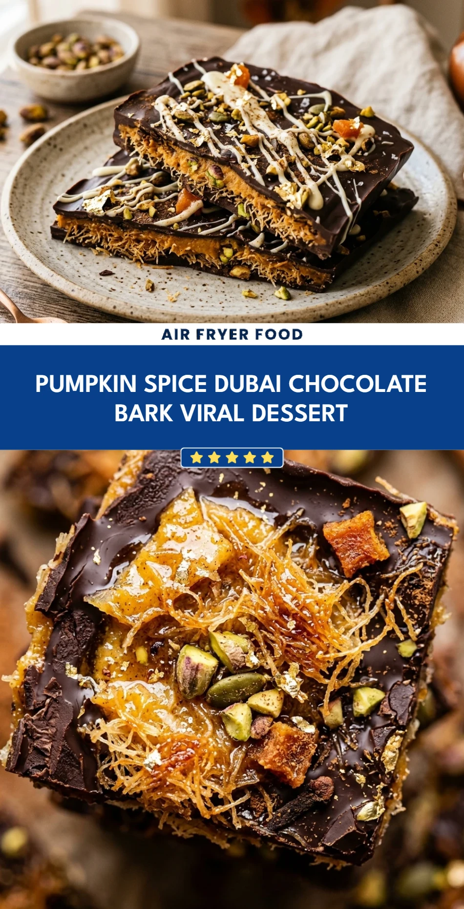 Pumpkin Spice Dubai Chocolate Bark Viral Dessert