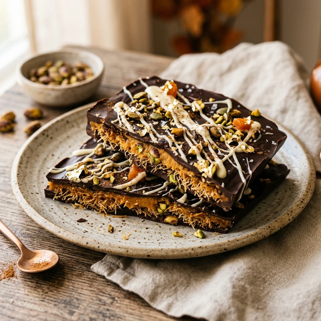 Pumpkin Spice Dubai Chocolate Bark Viral Dessert