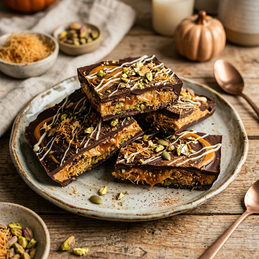 Pumpkin Spice Dubai Chocolate Bark Viral Recipe