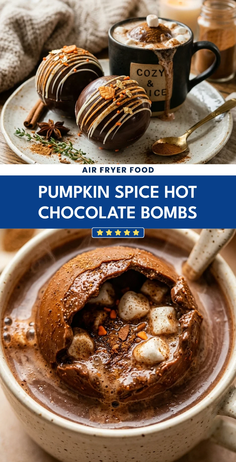 Pumpkin Spice Hot Chocolate Bombs