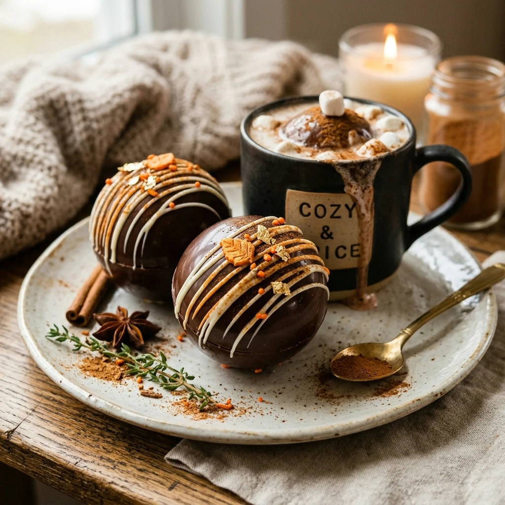 Pumpkin Spice Hot Chocolate Bombs