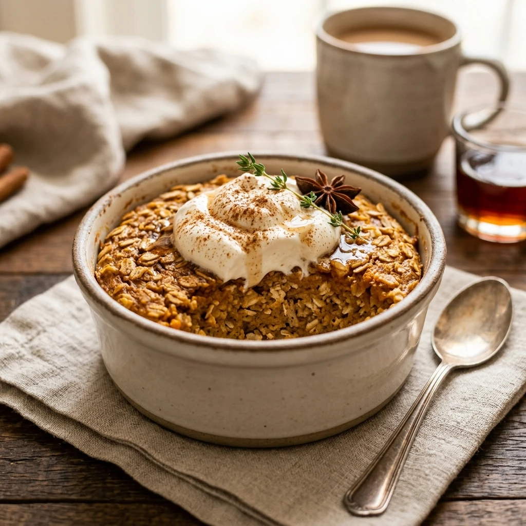 Pumpkin Spice Latte Baked Oats Breakfast