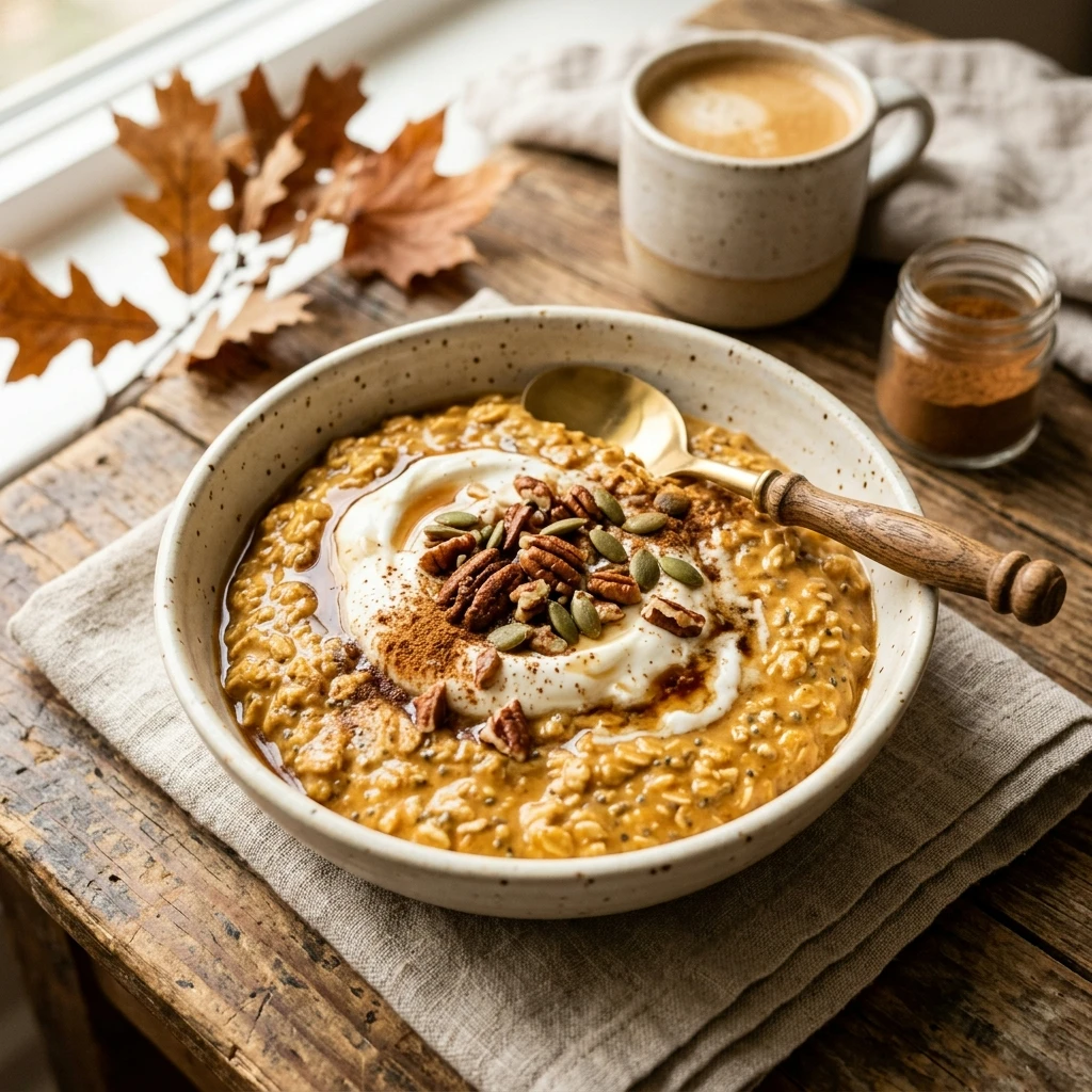 Pumpkin Spice Latte Overnight Oats High Protein