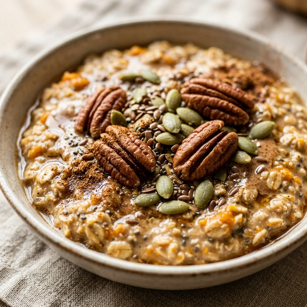 Pumpkin Spice Overnight Oats High Protein Breakfast