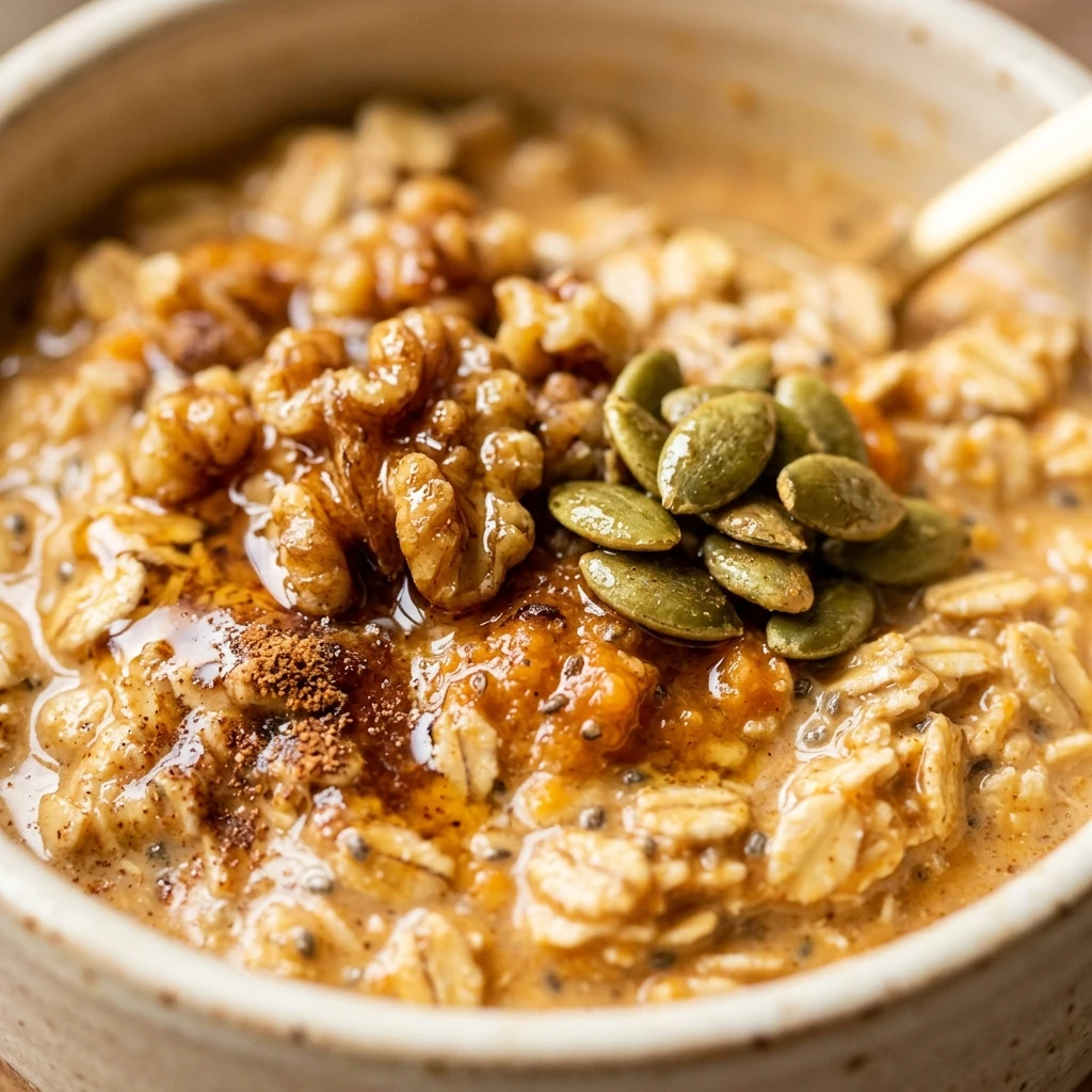 Pumpkin Spice Overnight Oats High Protein Breakfast