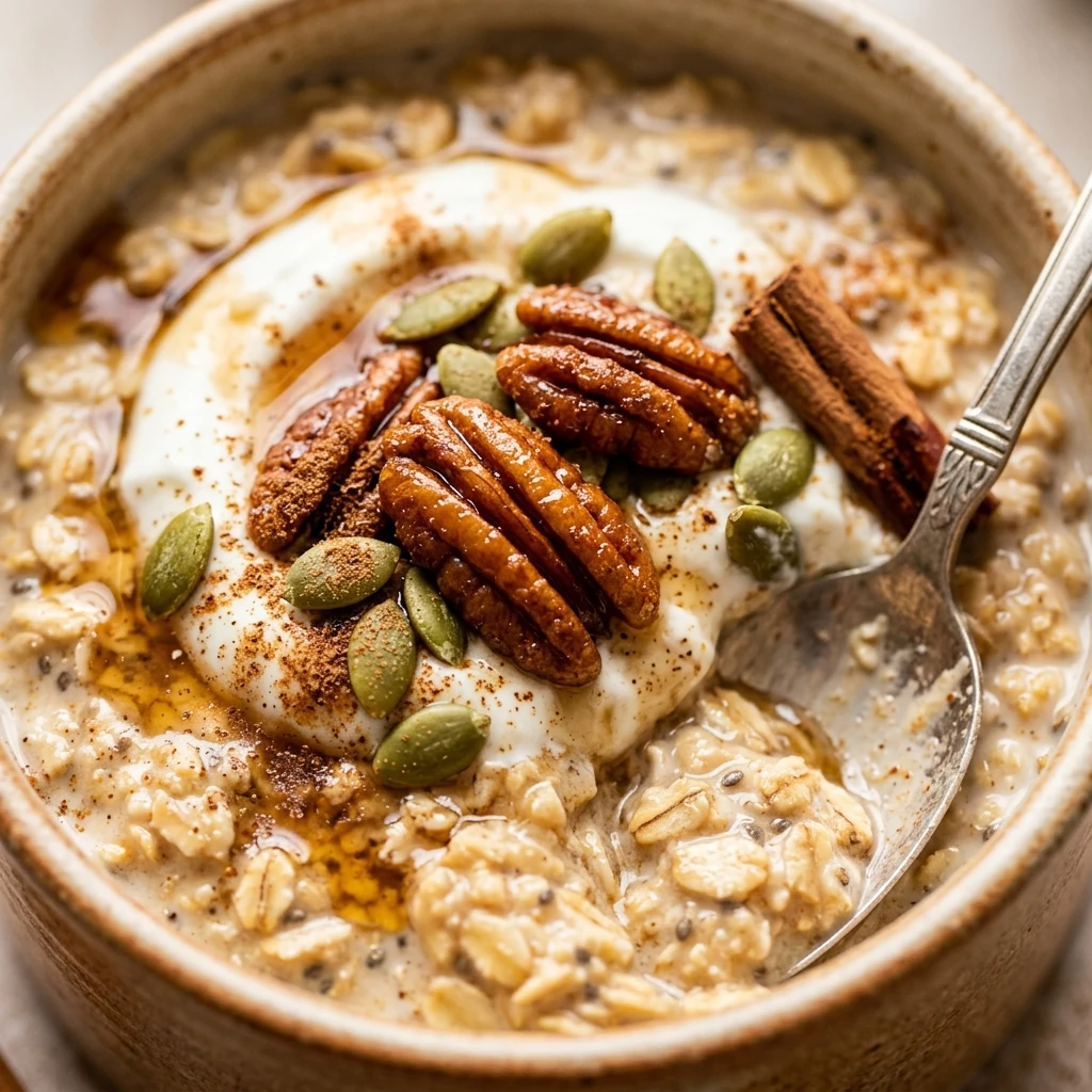 Pumpkin Spice Overnight Oats High Protein Breakfast