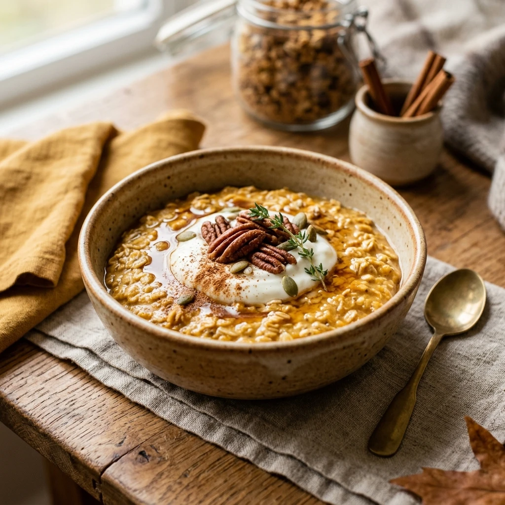 Pumpkin Spice Overnight Oats High Protein Breakfast