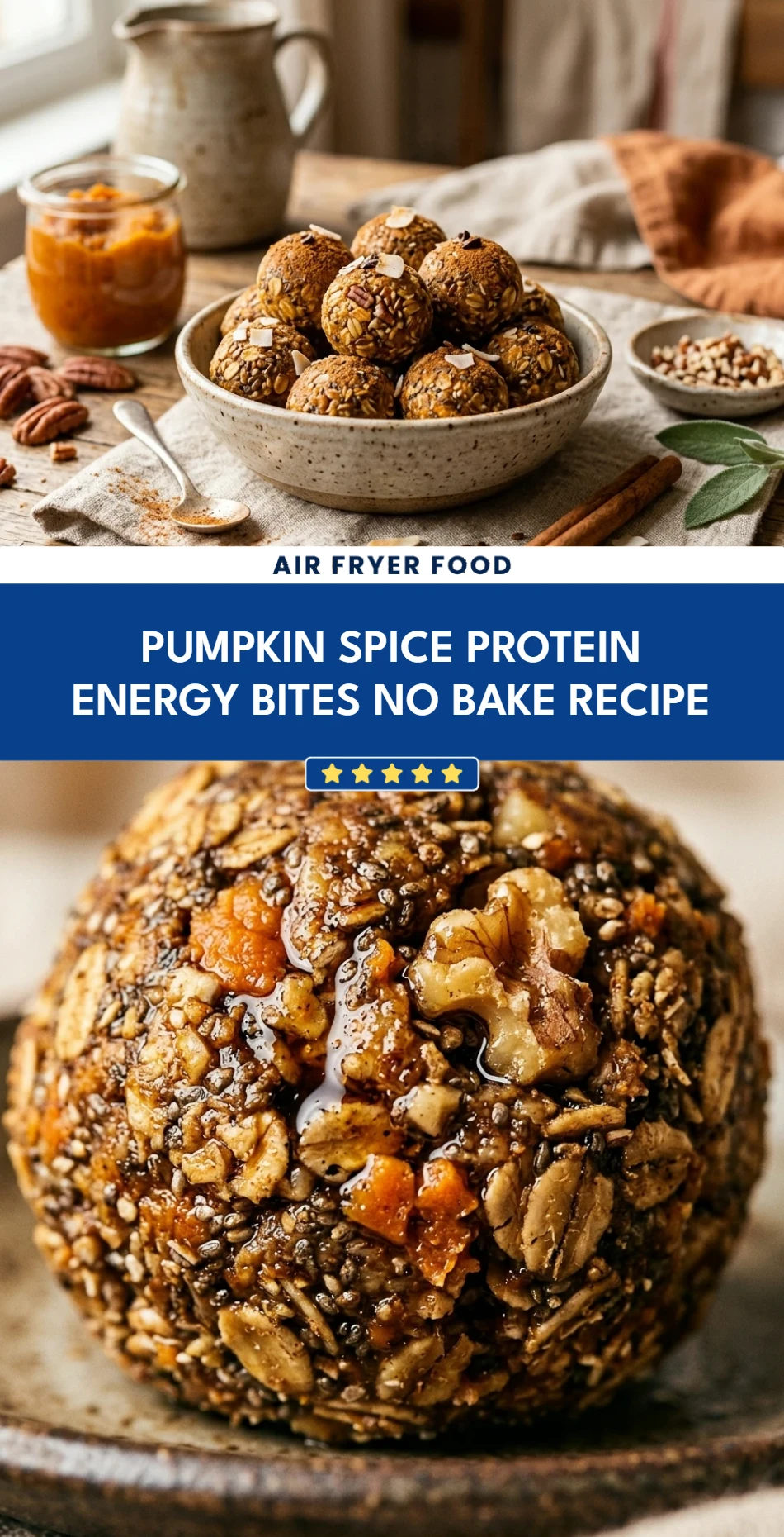 Pumpkin Spice Protein Energy Bites No Bake Recipe