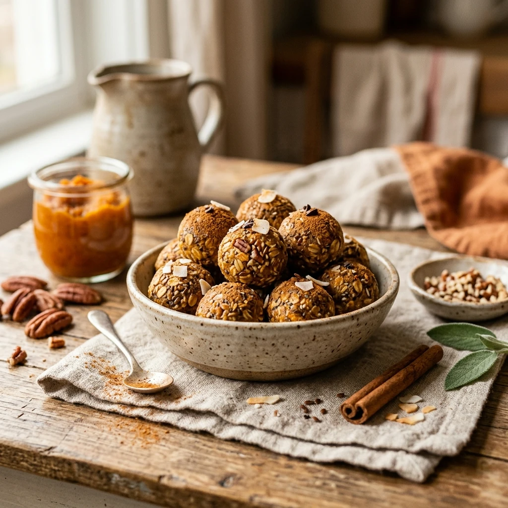 Pumpkin Spice Protein Energy Bites No Bake Recipe