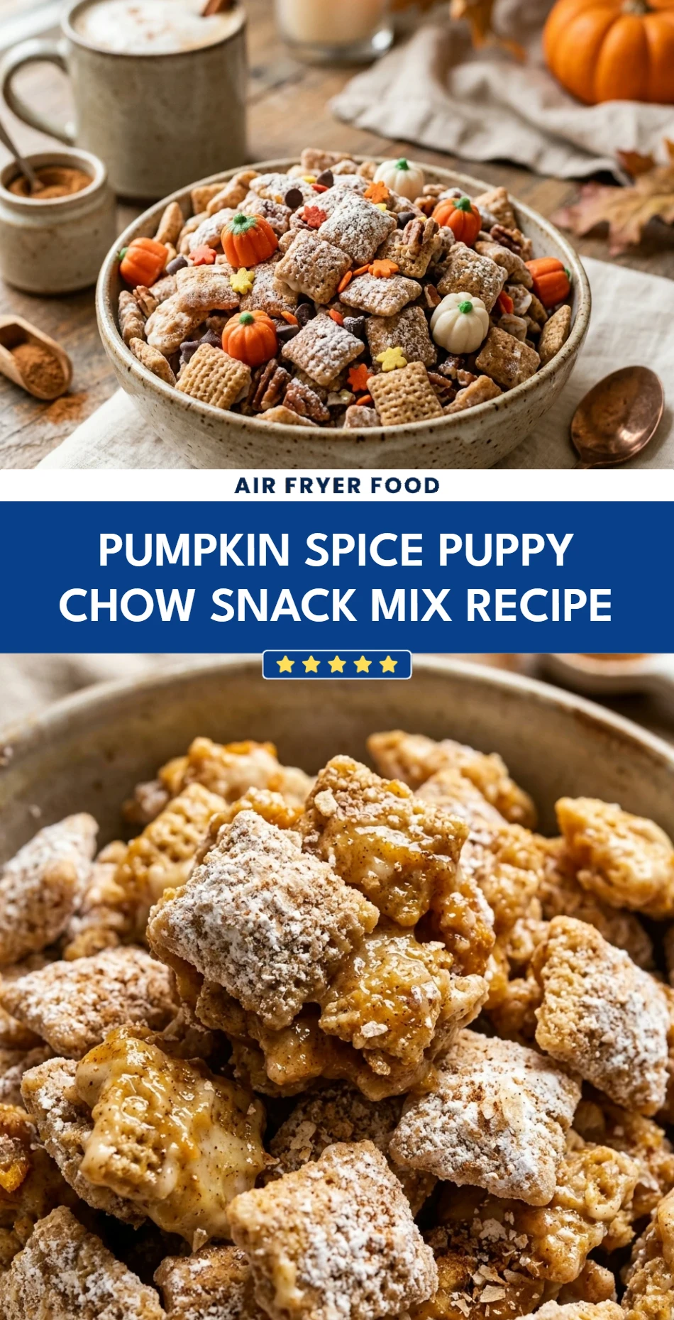 Pumpkin Spice Puppy Chow Snack Mix Recipe