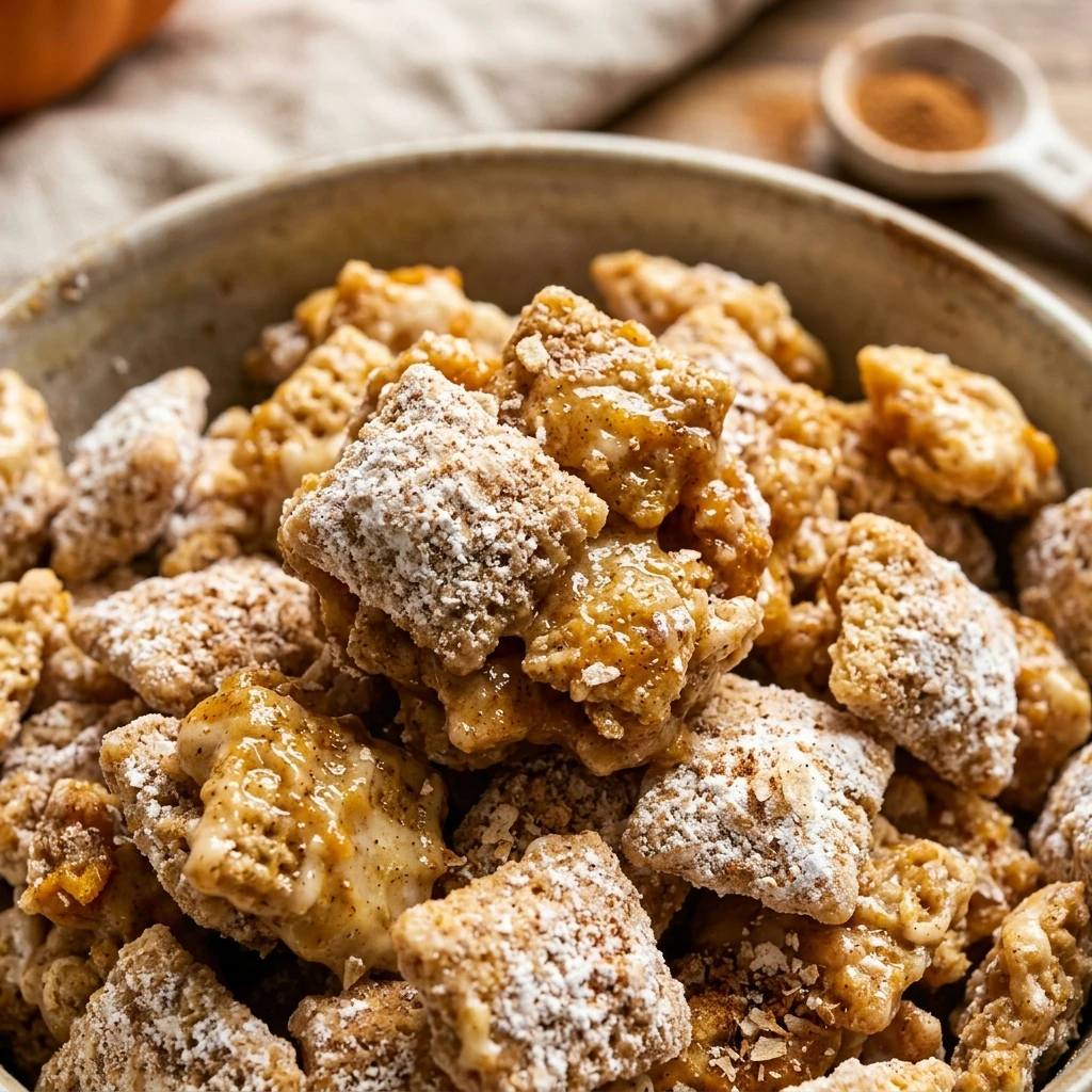 Pumpkin Spice Puppy Chow Snack Mix Recipe