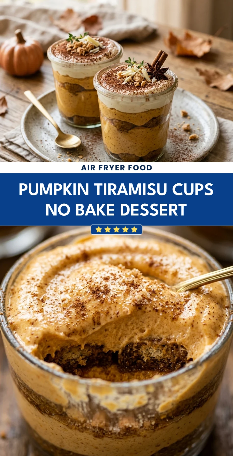 Pumpkin Tiramisu Cups No Bake Dessert