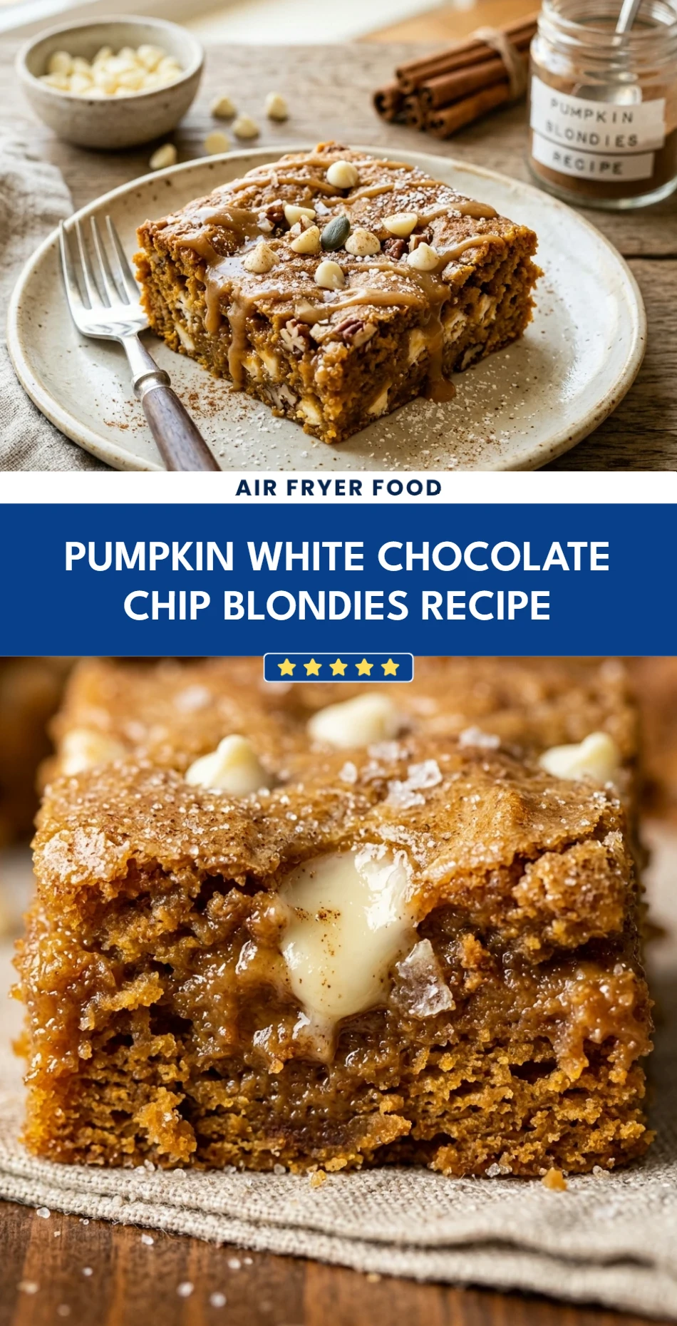 Pumpkin White Chocolate Chip Blondies Recipe