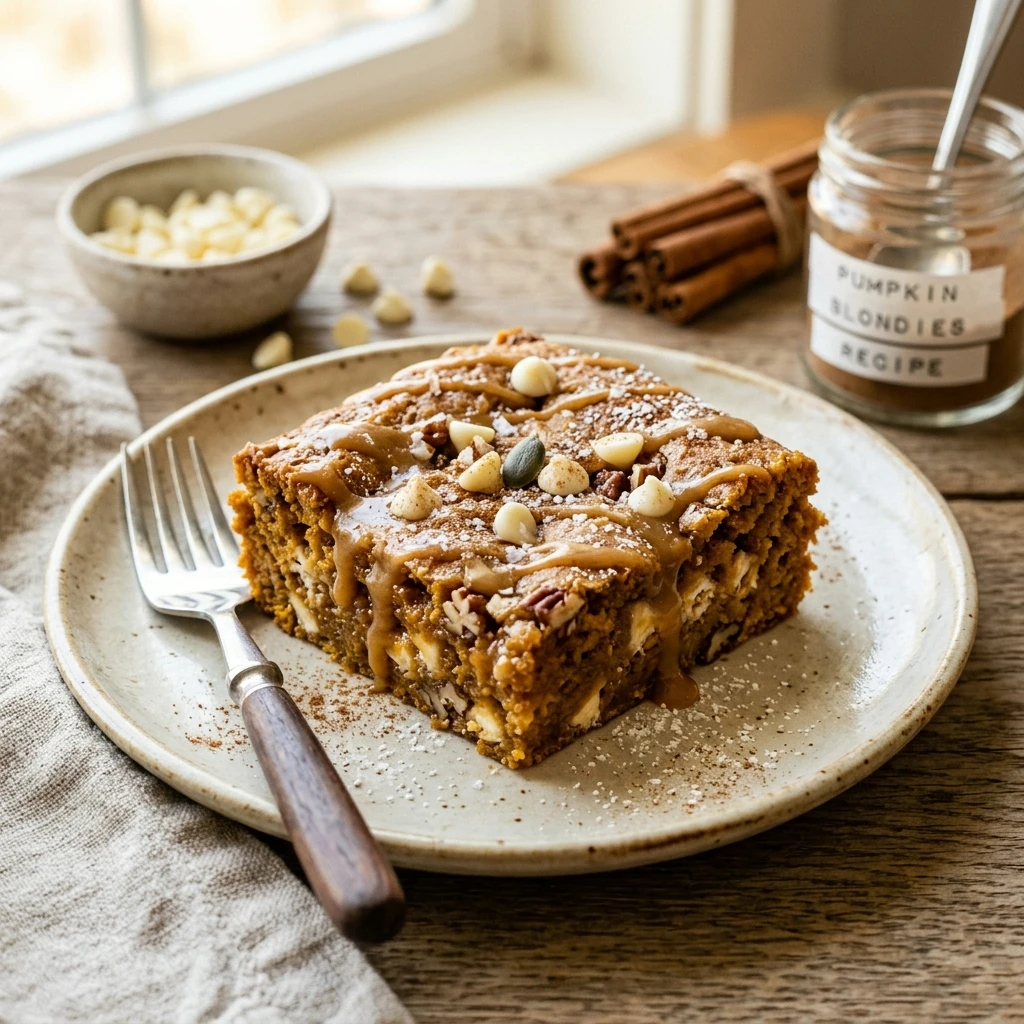 Pumpkin White Chocolate Chip Blondies Recipe