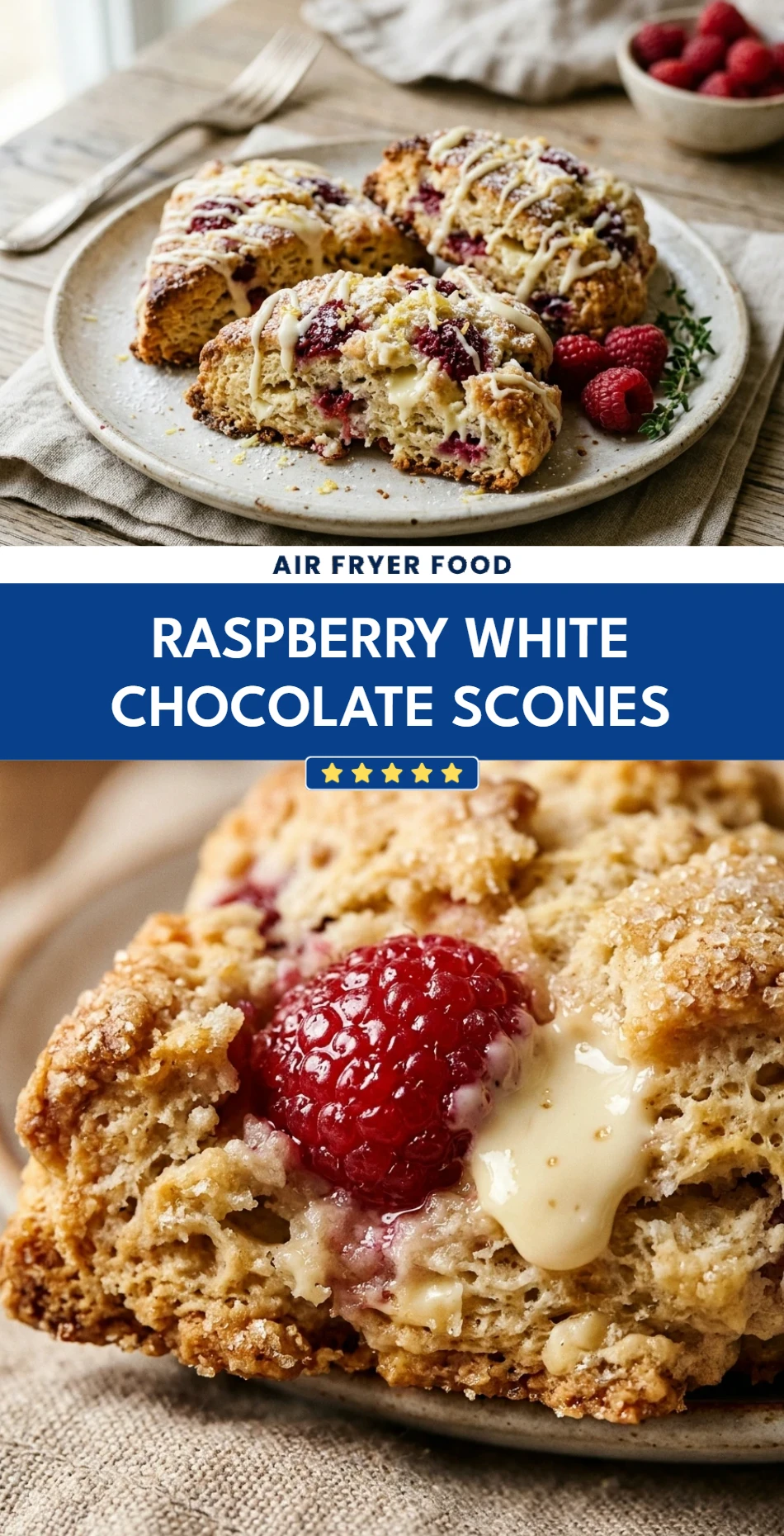 Raspberry White Chocolate Scones