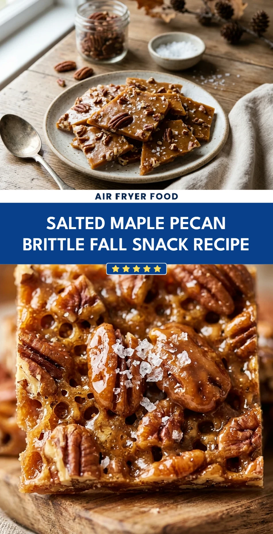 Salted Maple Pecan Brittle Fall Snack Recipe