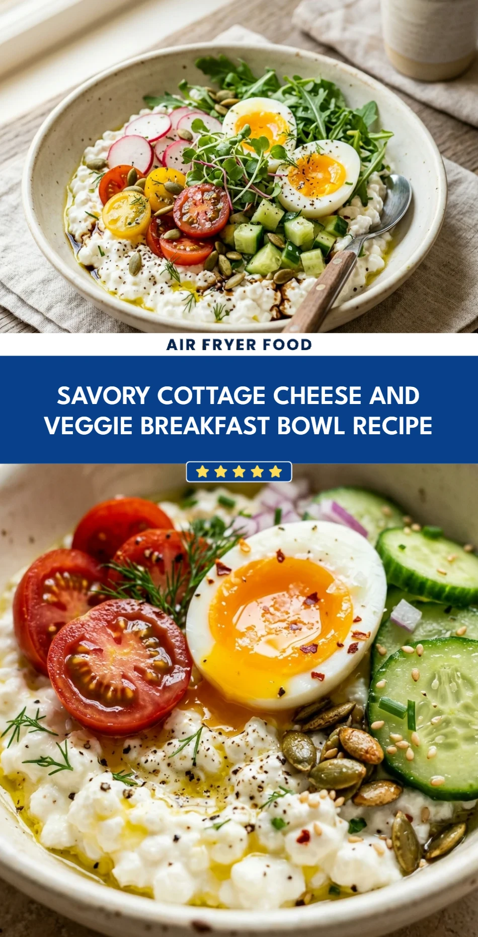 Savory Cottage Cheese And Veggie Breakfast Bowl Recipe