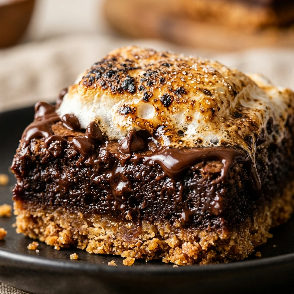 Smores Brownies with Graham Cracker Crust