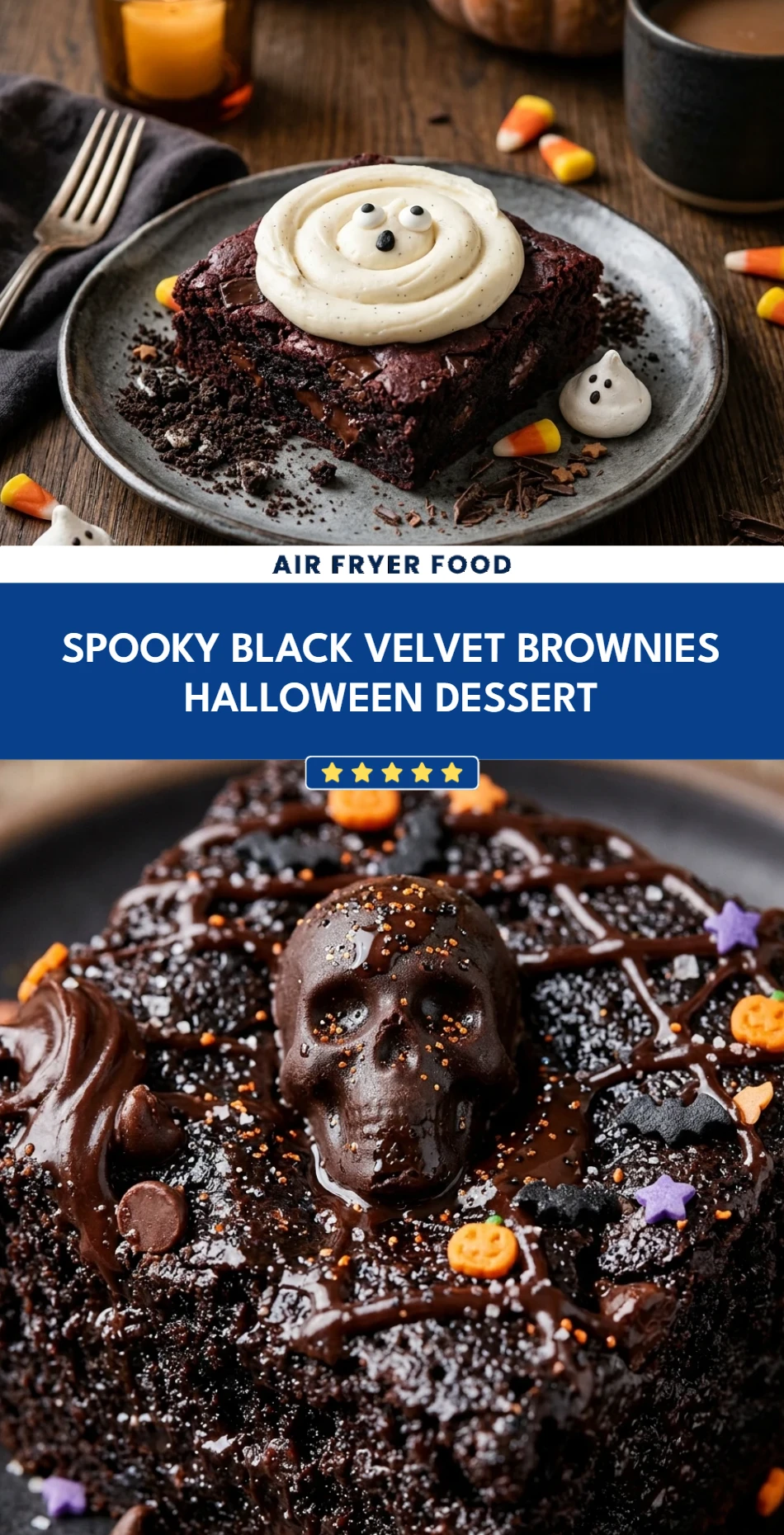 Spooky Black Velvet Brownies Halloween Dessert