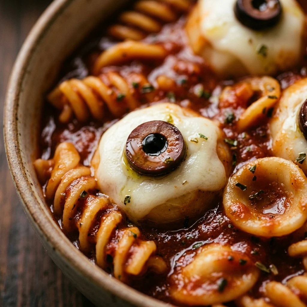 Spooky Eyeball Pasta