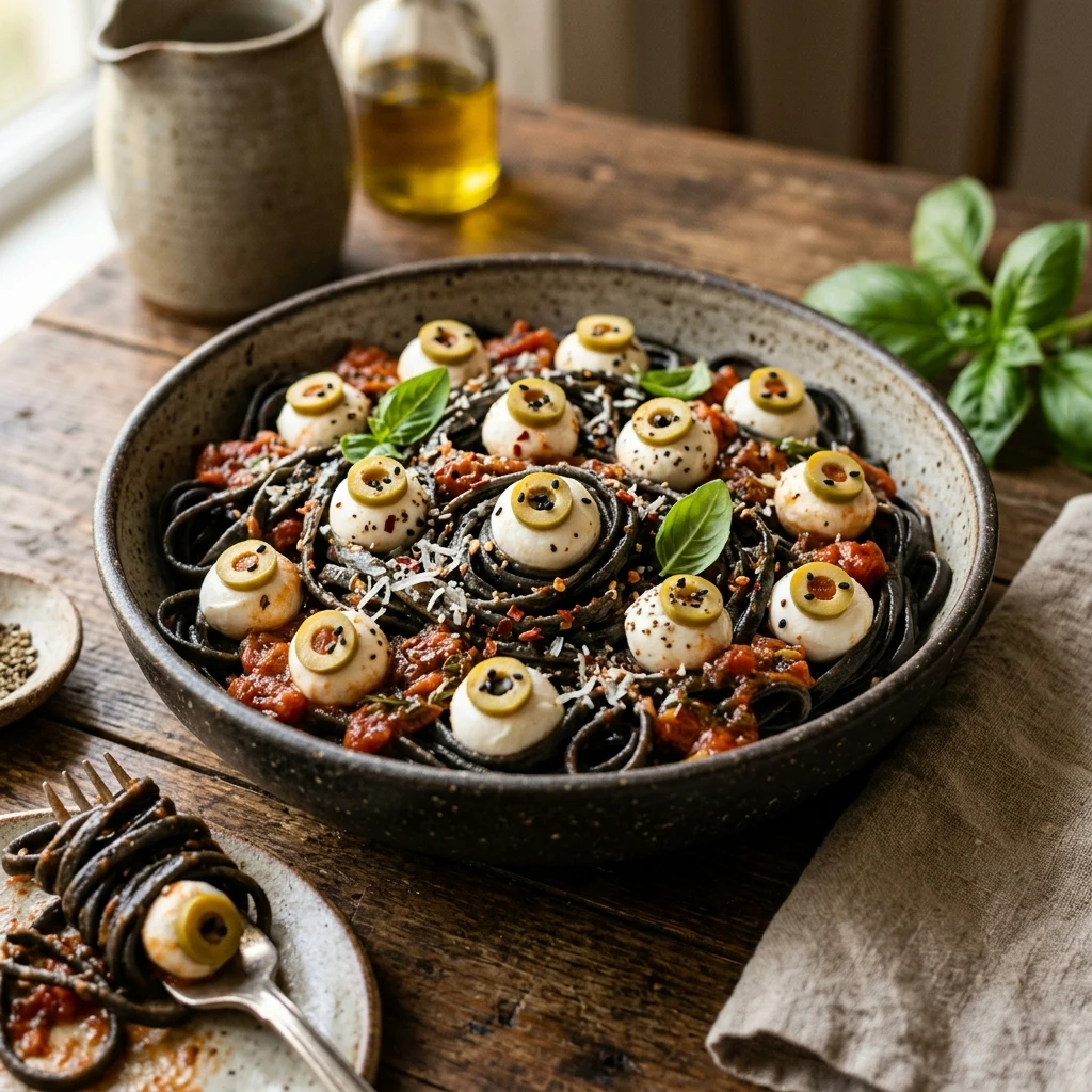 Spooky Eyeball Pasta