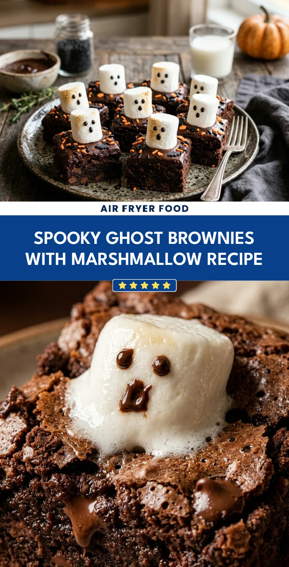 Spooky Ghost Brownies With Marshmallow Recipe
