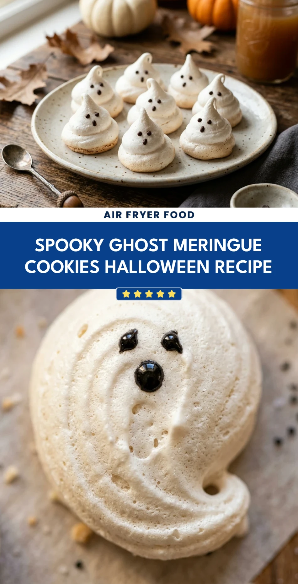 Spooky Ghost Meringue Cookies Halloween Recipe