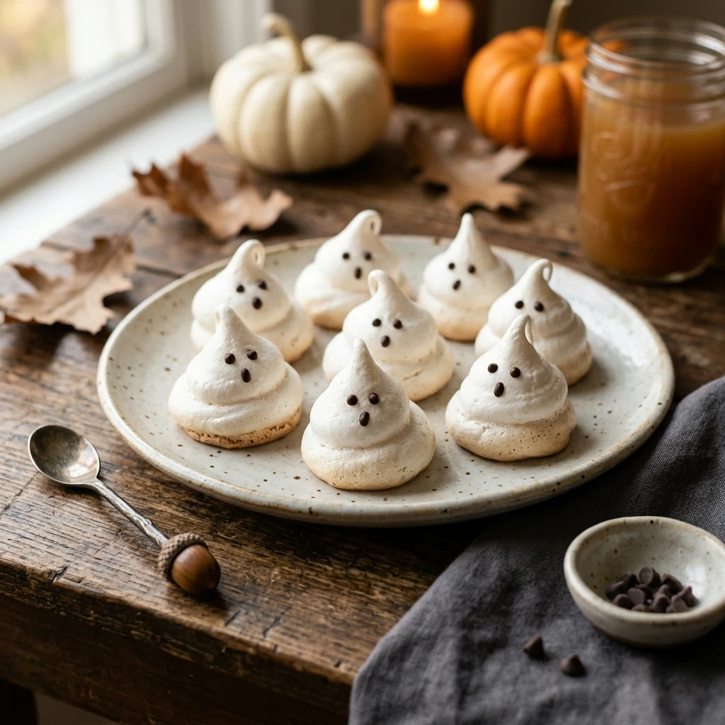 Spooky Ghost Meringue Cookies Halloween Recipe