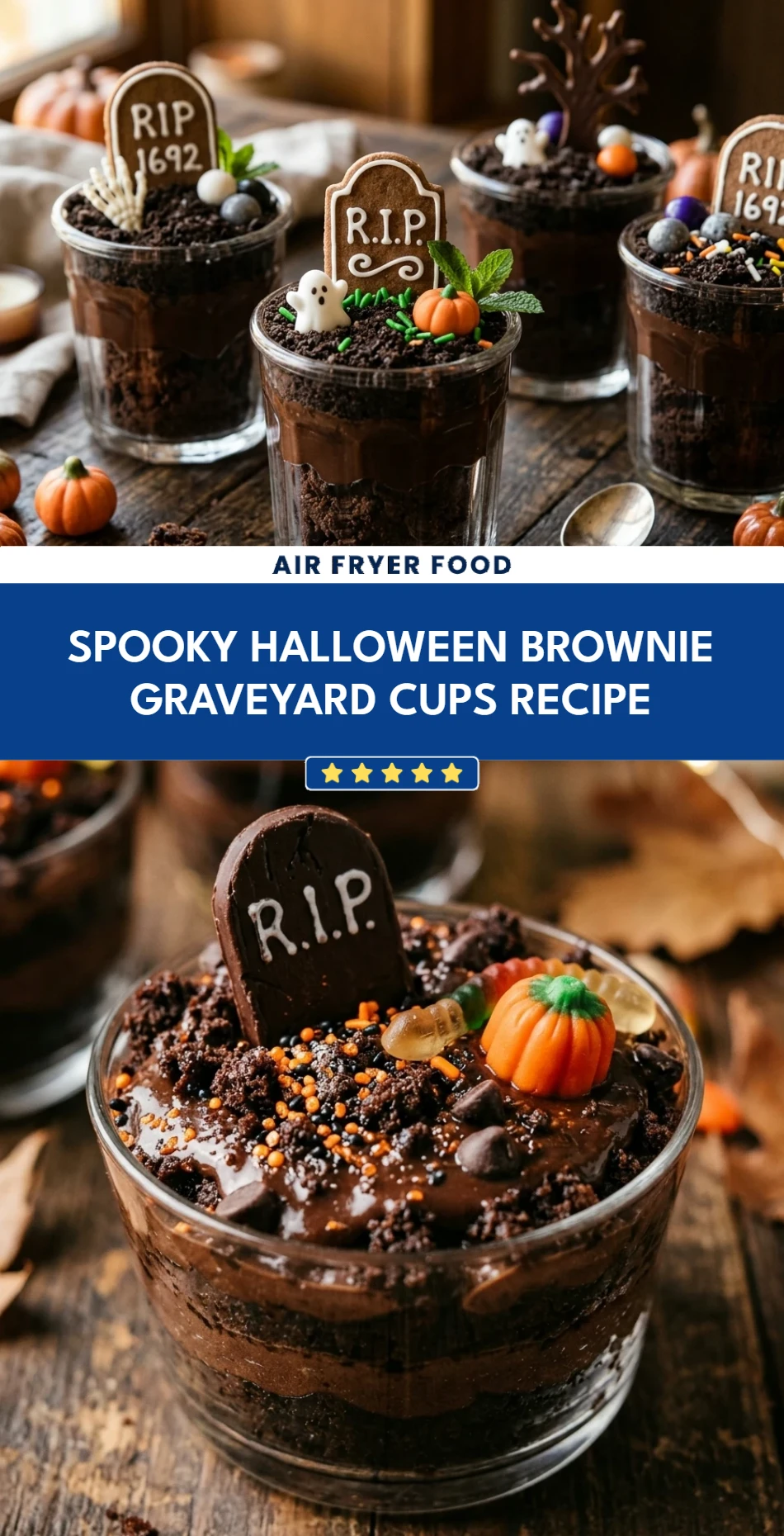 Spooky Halloween Brownie Graveyard Cups Recipe