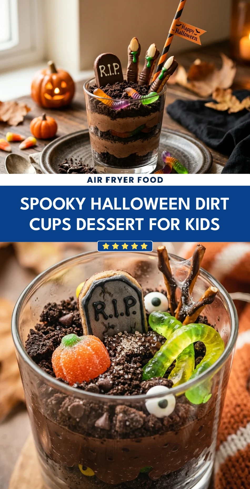 Spooky Halloween Dirt Cups Dessert For Kids