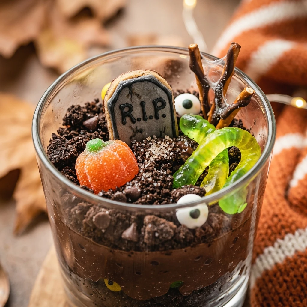 Spooky Halloween Dirt Cups Dessert For Kids