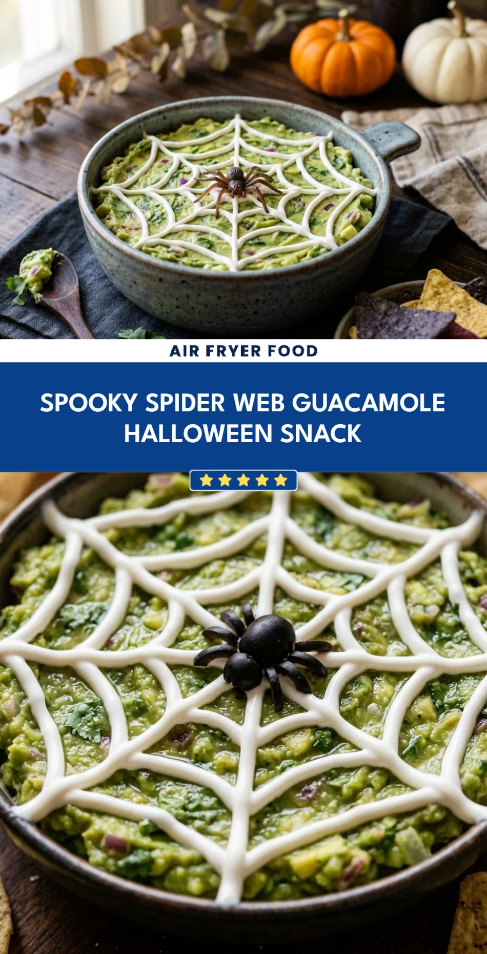 Spooky Spider Web Guacamole Halloween Snack