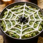 Spooky Spider Web Guacamole Halloween Snack