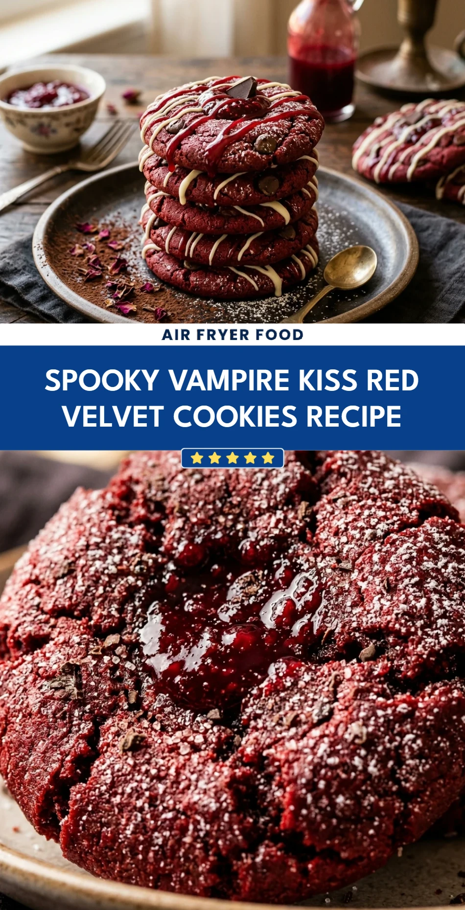 Spooky Vampire Kiss Red Velvet Cookies Recipe