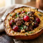 Stuffed Acorn Squash With Sausage And Cranberries