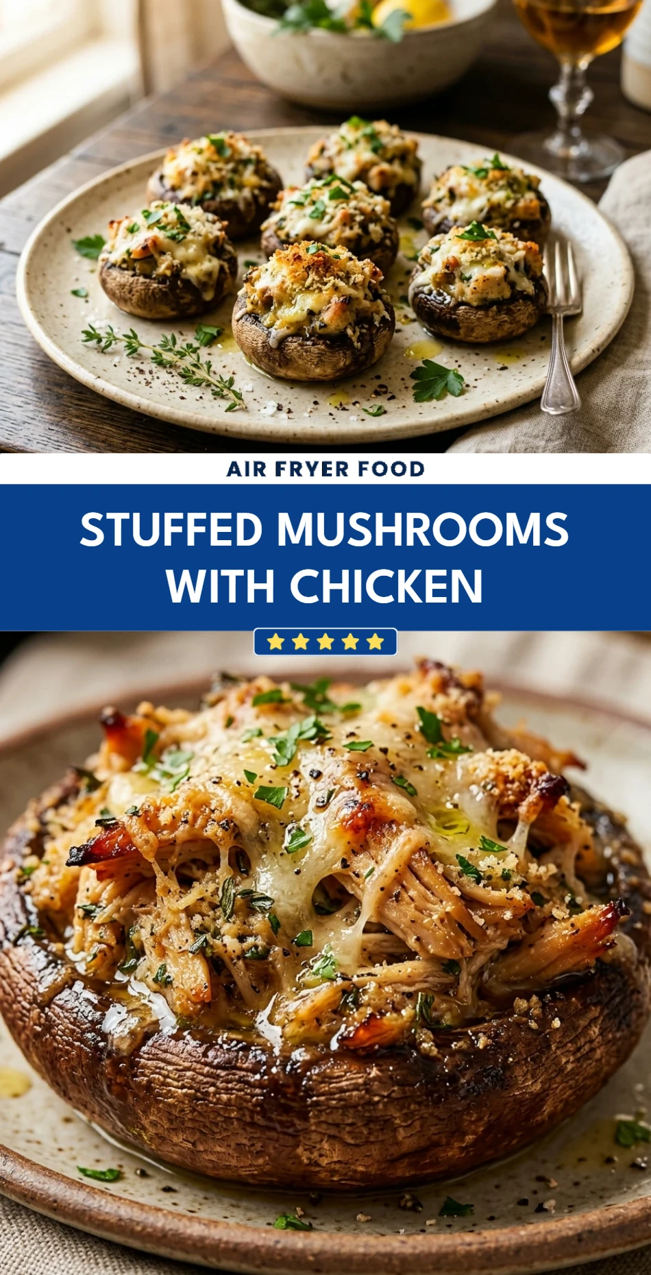 Stuffed Mushrooms With Chicken