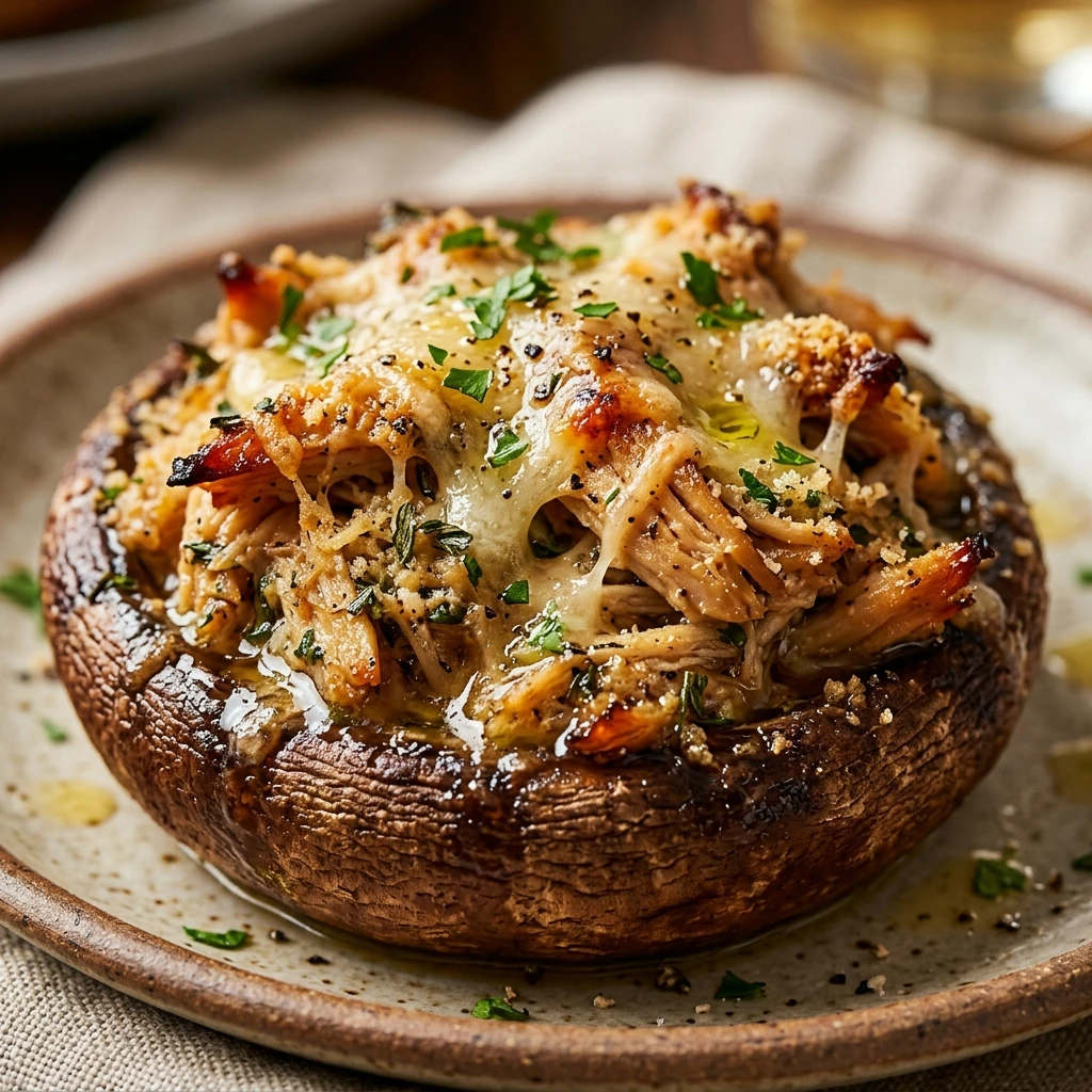 Stuffed Mushrooms With Chicken