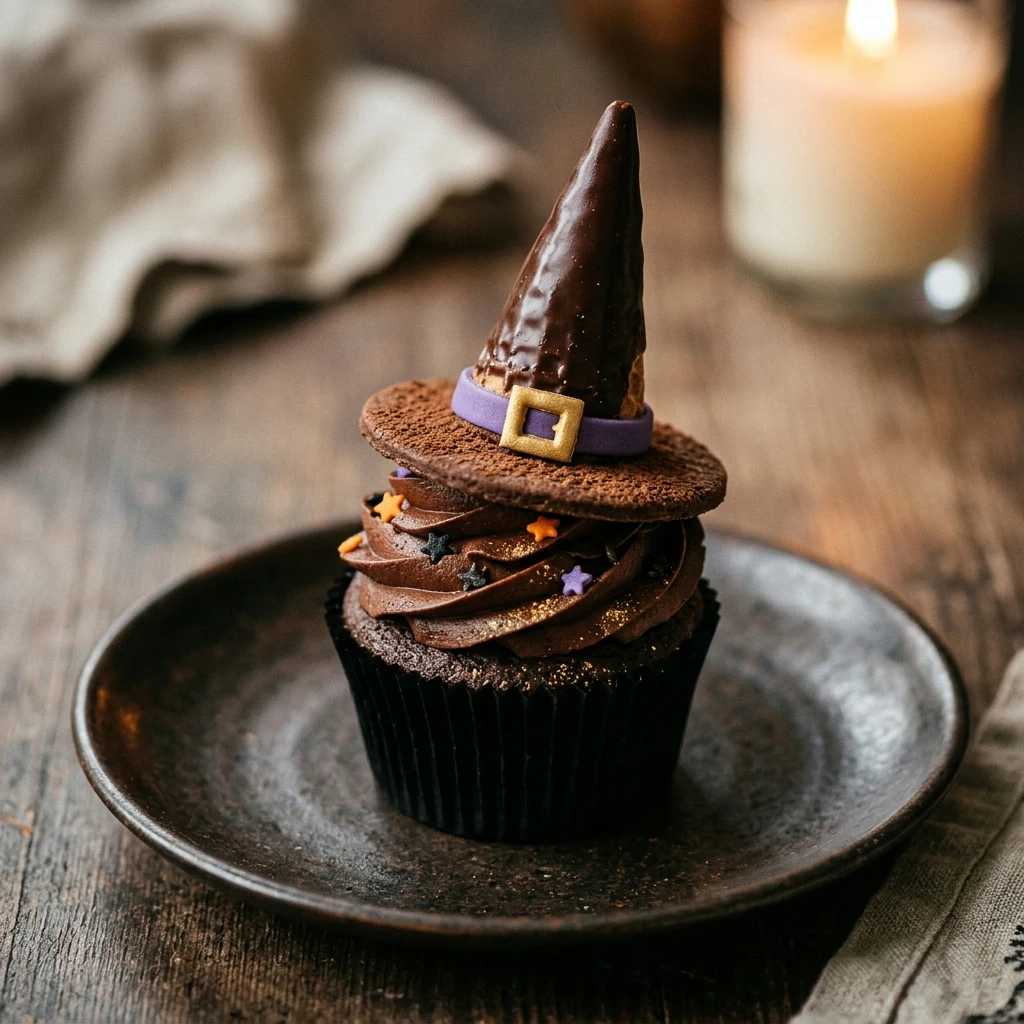 Witch Hat Chocolate Cupcakes Halloween Recipe
