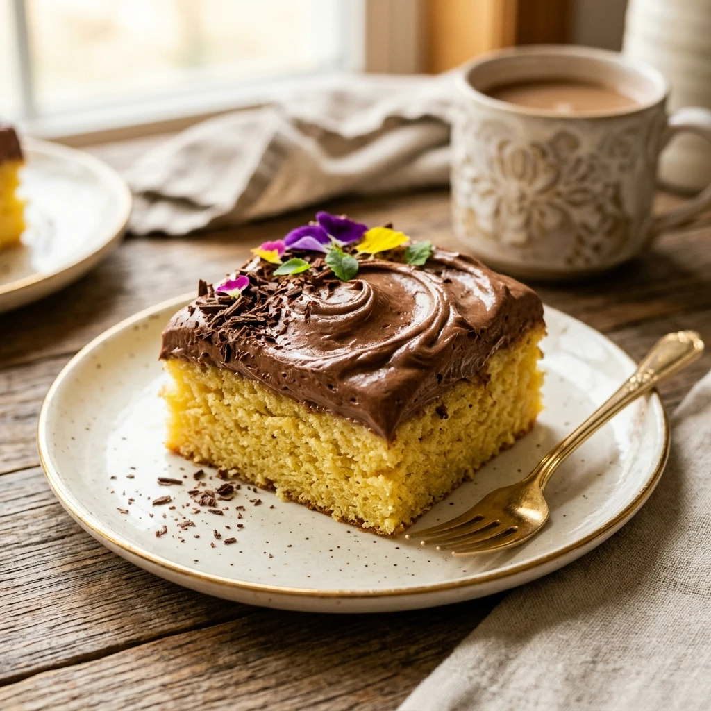 Yellow Sheet Cake with Chocolate Buttercream